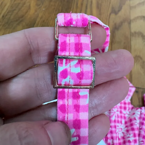 Lilly Pulitzer‎ Pink Gingham Floral Ruffle Wrap One Piece Swimsuit size 14 - Image 6