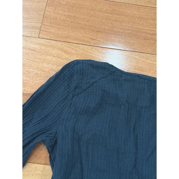 Abercrombie & Fitch Button Front Top Womens Black Tie Front Gauze XS - Image 9
