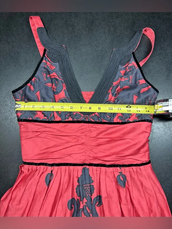Free People Blue Label on Red Fabric - Image 6