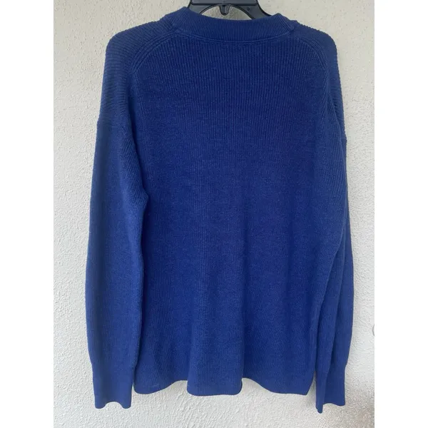 Lululemon Sweater Size XL Merino Wool-Blend Ribbed Crewneck Heathered Blue Thick - Image 8