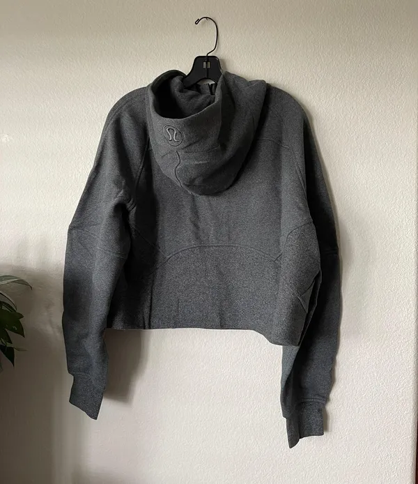 Lululemon scuba oversized half zipper hood sweater NWT. Color in heathered speckled black in original package. Size M/L item coming with one free shopping bag - Image 7