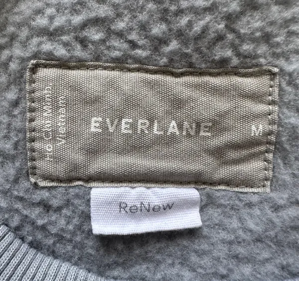 Everlane Sweatshirt ReNew Fleece Raglan Long Sleeve Crewneck Smoke Light Blue M - Image 9