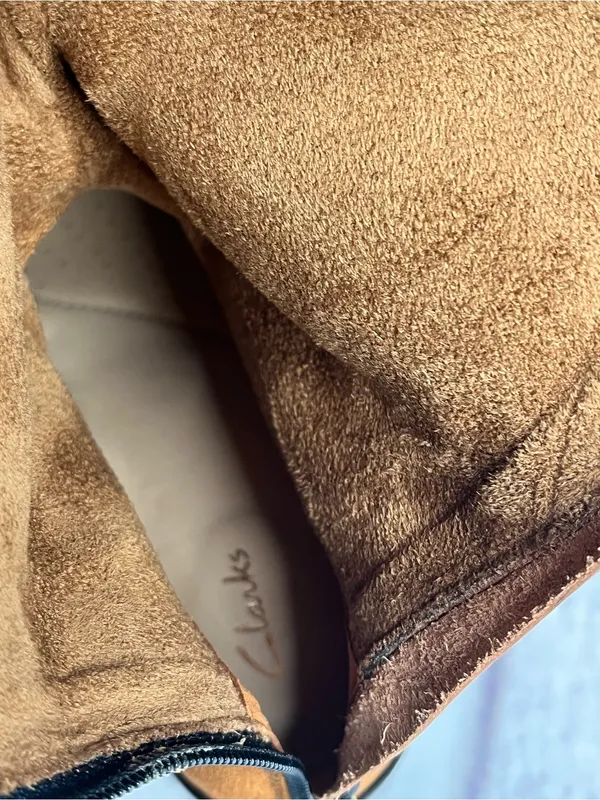 Clarks Pure Ride Dark Tan Suede Women's Knee High Boots size 6 new - Image 6