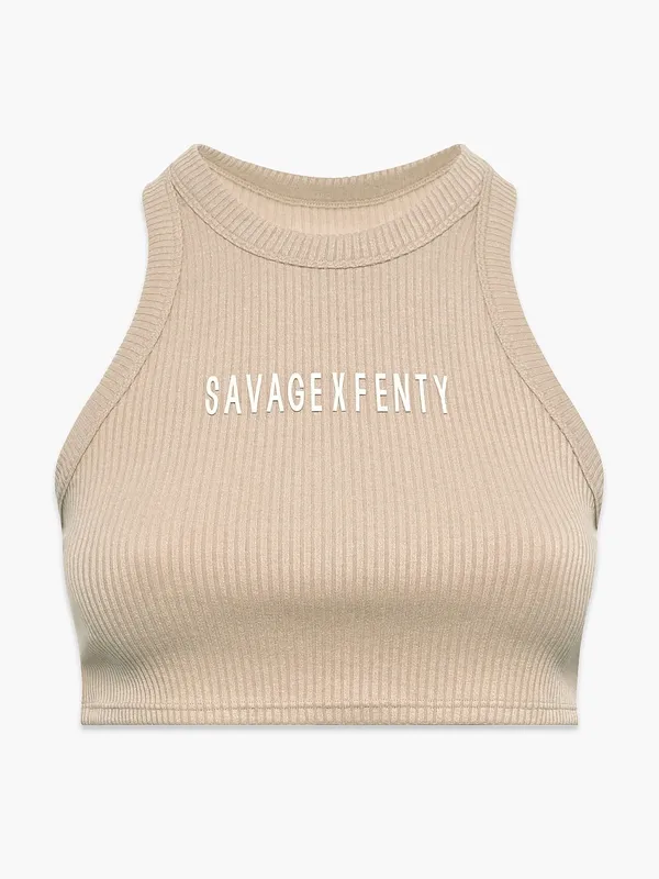 Savage x Fenty Essential Heavy Rib Cropped Logo Knit‎ Tank - Image 7