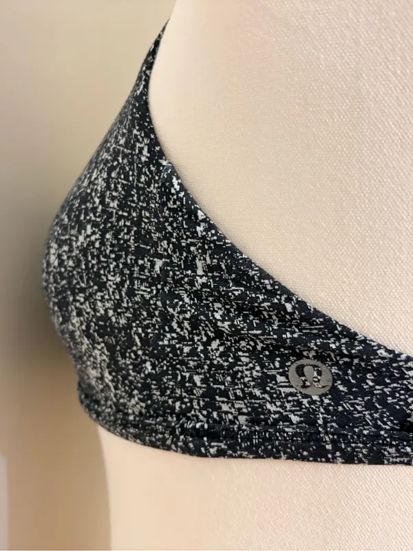Lululemon Free To Be Zen Bra IV Black White Jacquard Strappy Yoga Sports Bra 4 - Image 5