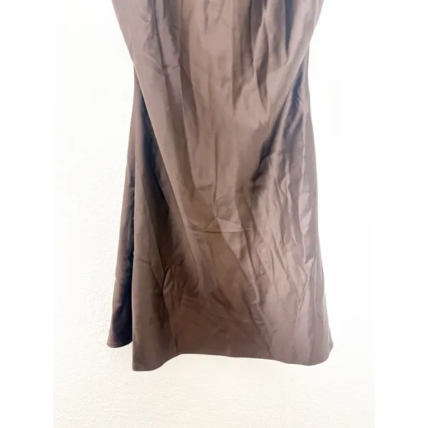 NWT Zara Brown Satin Jewelry Back Mini Dress Size Small High Neck Cocktail - Image 10
