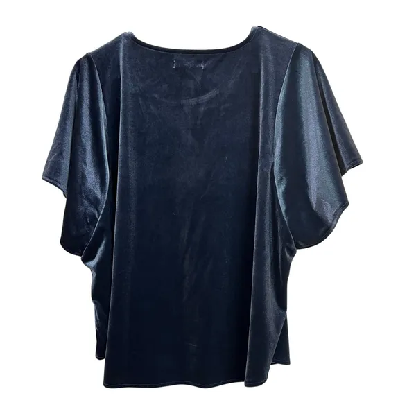 Madewell Women's Butterfly Velvet Top Blue XL - Image 8