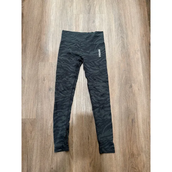 Gymshark‎ Adapt Animal Seamless Leggings Womens XS Black Grey Zebra GLLG4296-BK - Image 2