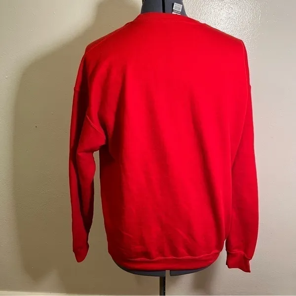 Unisex Size Large Crewneck Sweatshirt Red White Love Is All You Need Gildan - Image 5