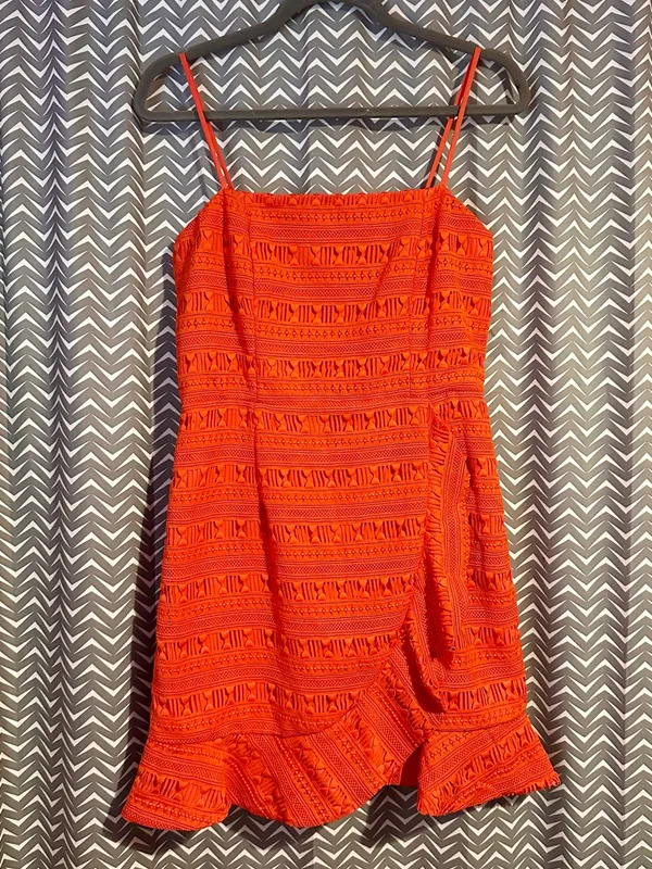 NWOT Bardot | Mariella Orange Lace Mini Dress, size 8 - Image 2