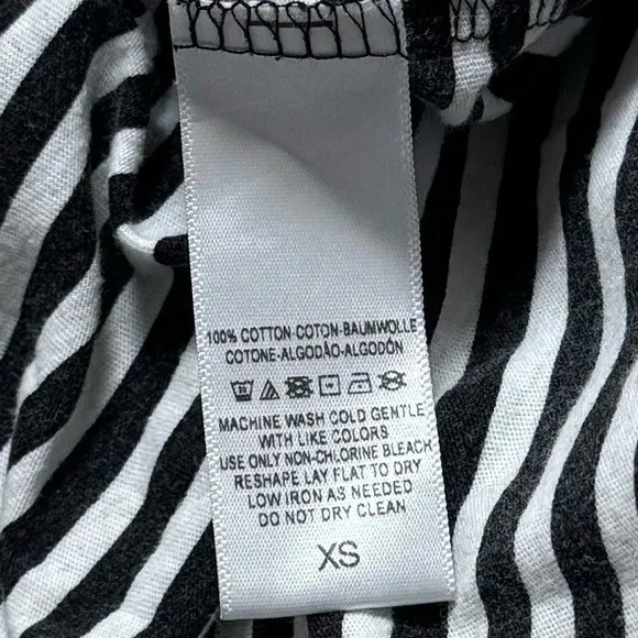 Free People Stripe Distressed Top Beetlejuice Asymmetrical Halloween Grunge XS - Image 9