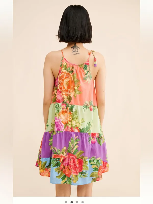 FARM Rio Floral Tiered Mini Dress- size XS - Image 2