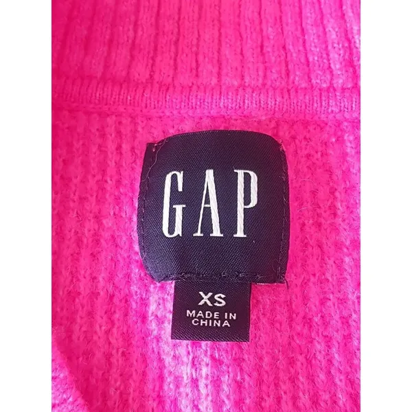 Gap Womens Sweater Size XS Ribbed Waffle Pullover Fuchsia Pink Long Sleeve - Image 6