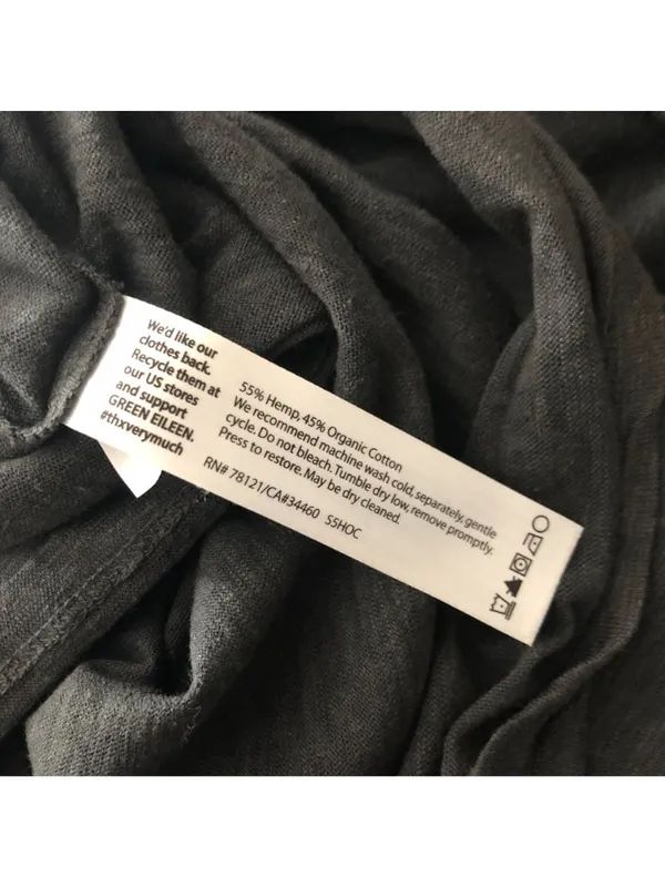 Eileen Fisher Sleeveless Charcoal Gray Knit Tank Dress XL Organic Cotton Hemp - Image 4