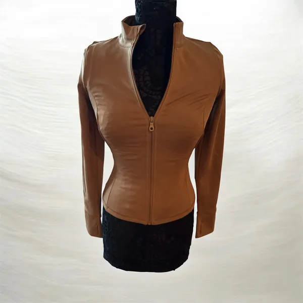 NWT girlfriend collective zip up jacket with thumb holes - Image 2