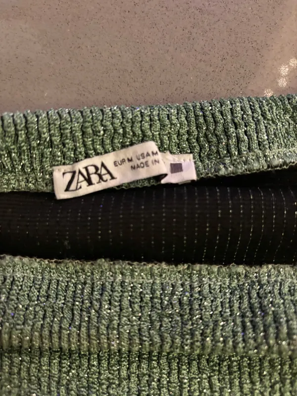 Zara Green Sparkle Tube Top  - Image 4