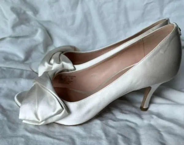 Kate Spade Crawford Satin Lux Bow Front White Pump Bridal Wedding Formal 8.5 NIB - Image 13