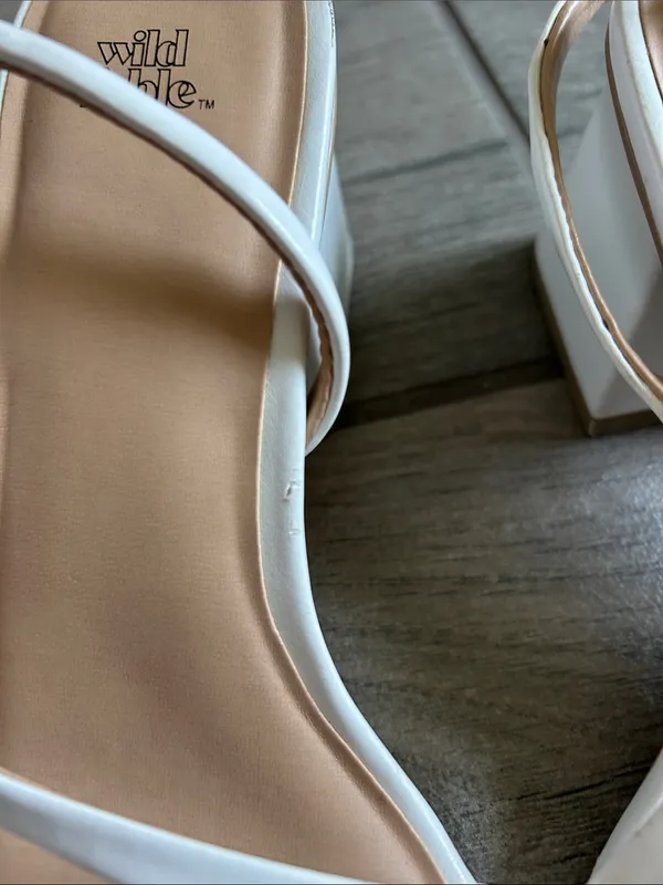 wild fable White Strappy Square-Toe Heeled Sandals - Image 5