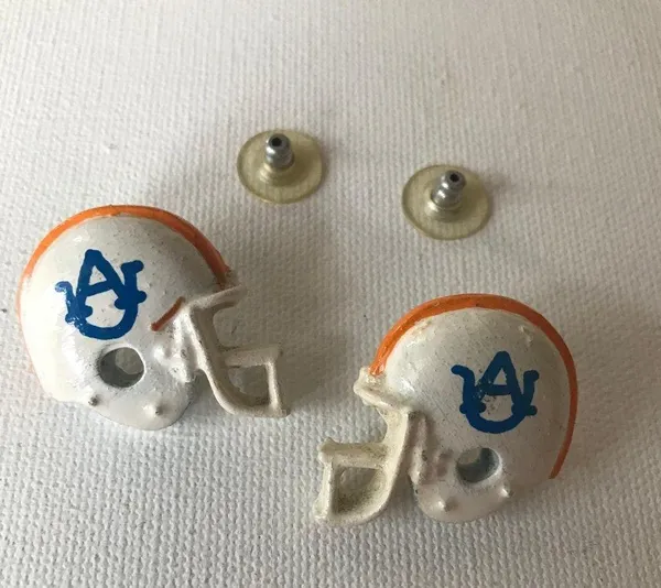 Handmade University of Auburn Earrings Helmet - Image 2