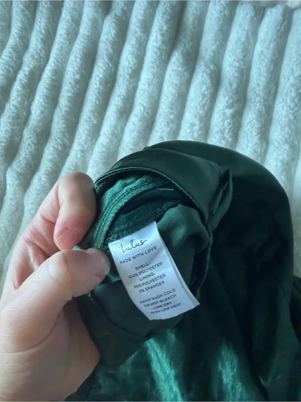 NWT Lulu's Silky Dark Green Straight-Leg Chinos - Image 9