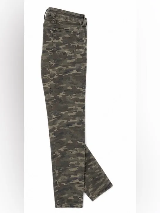 Free People Camo Skinny Jeans Size 29 Stretch Mid Rise Green Camouflage Pants - Image 3