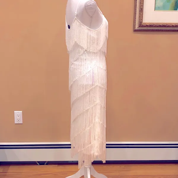 🆕 1920s Sequin and Fringe Flapper Party Mini Dress - Image 10