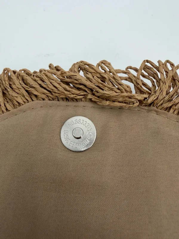 Straw Clutch Women’s Handbag Fringed Boho Vacation Envelope - Image 5