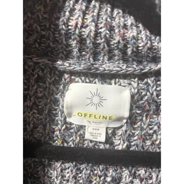 OFFLINE by Aerie Speckled Multicolor Quarter Zip Chunky Knit Sweater‎ M M - Image 8