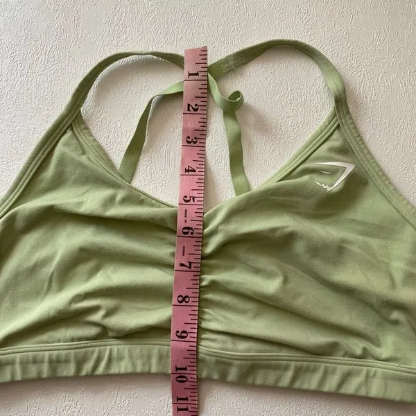 Gymshark Light Green Ruched Sports Bra XS-S Yoga Activewear - Image 5