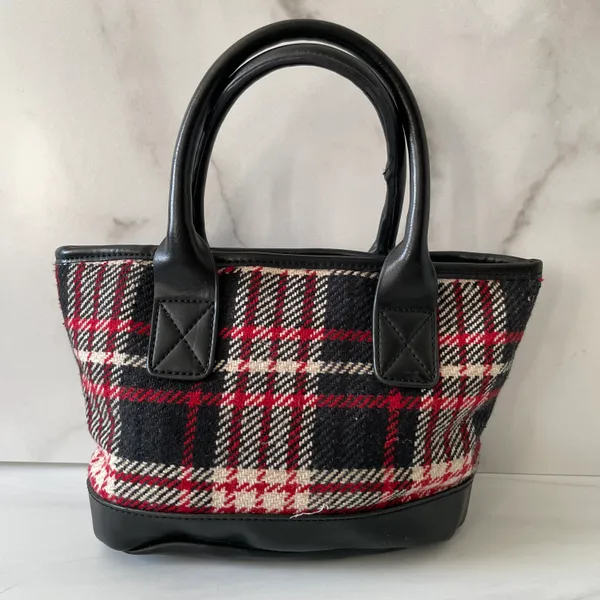 Mini Wool Plaid Monogram  Purse- Vintage - Image 4