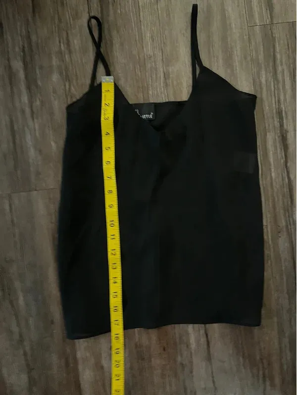 VTG Carole Little Semi-Sheer Black Cami Tank Top Sz 6 - Image 4