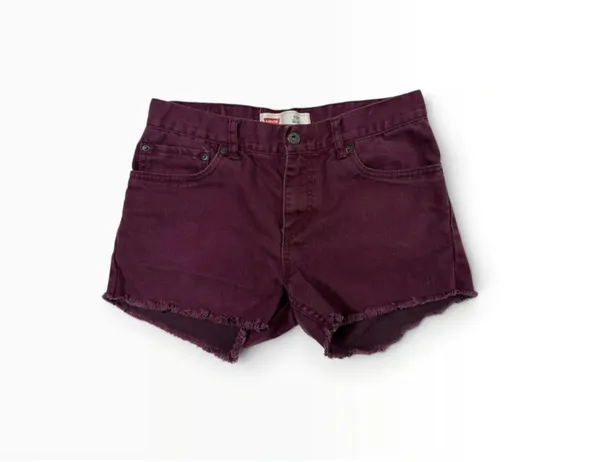 Levi's Women's eggplant purple Denim High-Waisted 511 slim shorts - Image 3