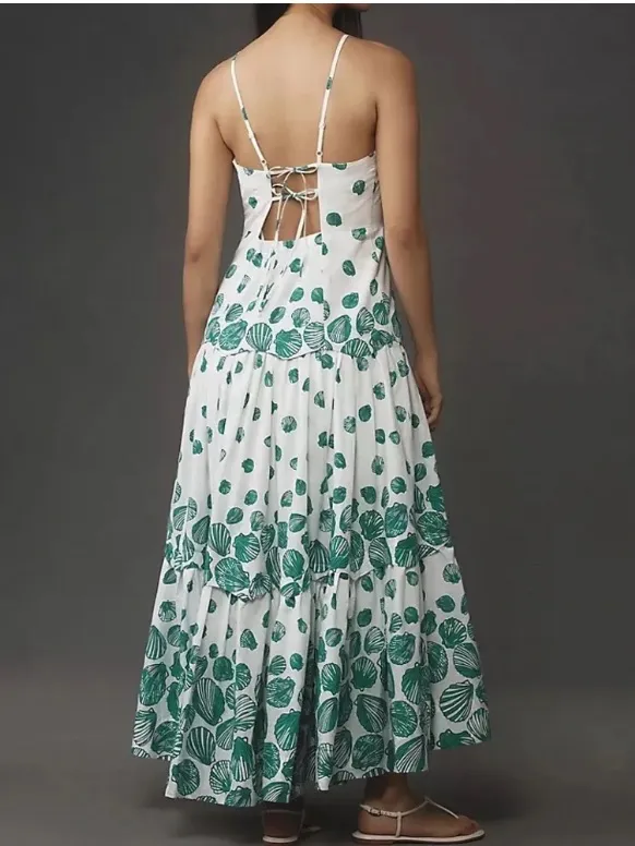 Anthropologie x Maeve Seashell Drop Waist Tiered Dress size XXS - Image 2