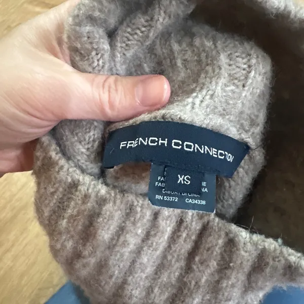 FRENCH CONNECTION | Oversized Cable Knit Mock‎ Neck Alpaca Wool Sweatshirt, XS - Image 4