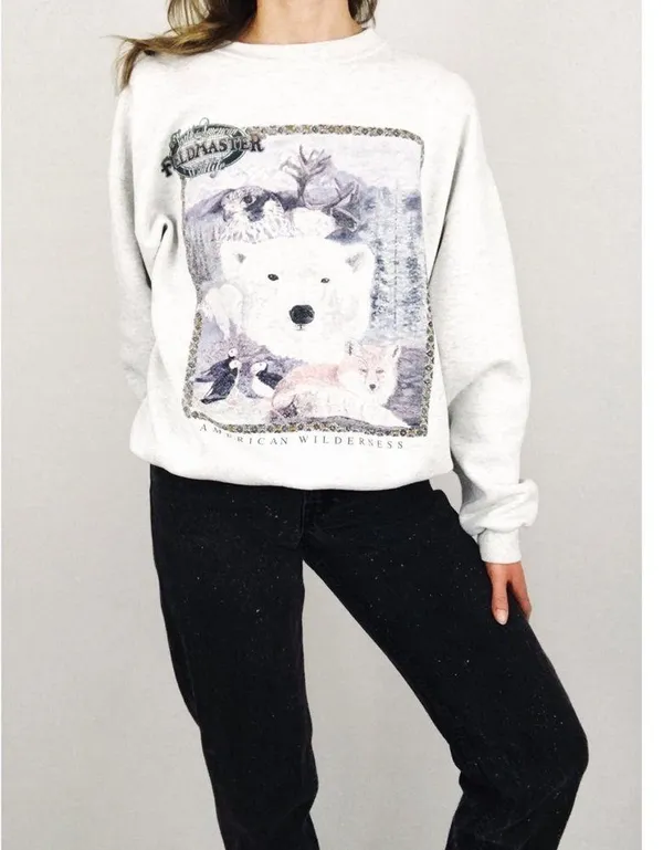 Vintage American Wilderness Crewneck Sweatshirt | Size L - Image 3