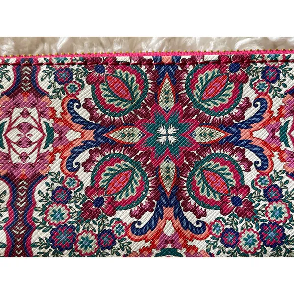 Anthropologie Paisley Print Pouch Purse NEW Cosmetic Bag Pencil Case Pinks Blues - Image 3