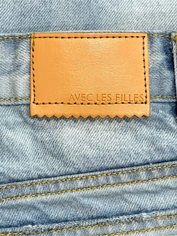 Avec Les Filles Light Wash High Waist Straight Leg Button Fly Jeans Size 27 - Image 5