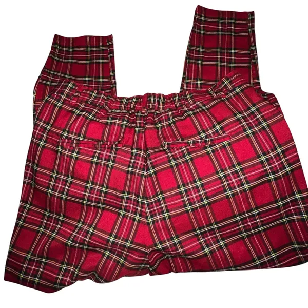 Hot Topic Red Plaid Skinny Pants. - Image 4
