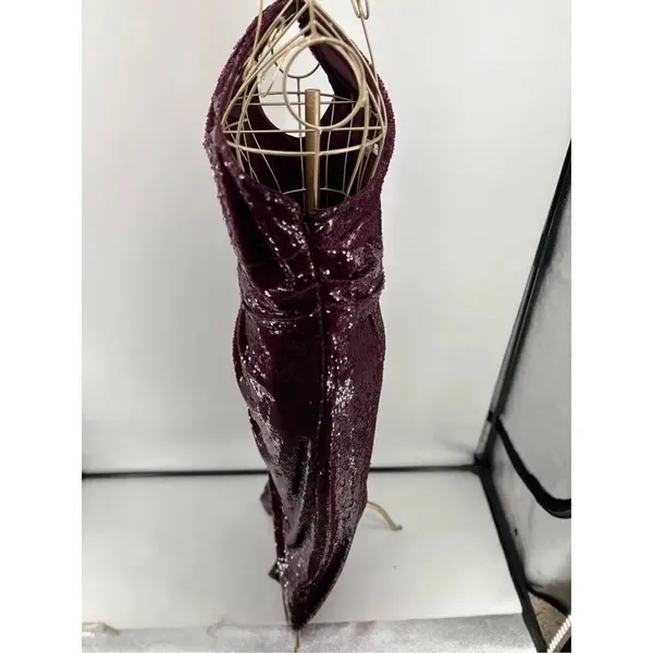 Kay Unger Alexia One Shoulder Sequin Midi Dress Size 4 Evening Cocktail - Image 7