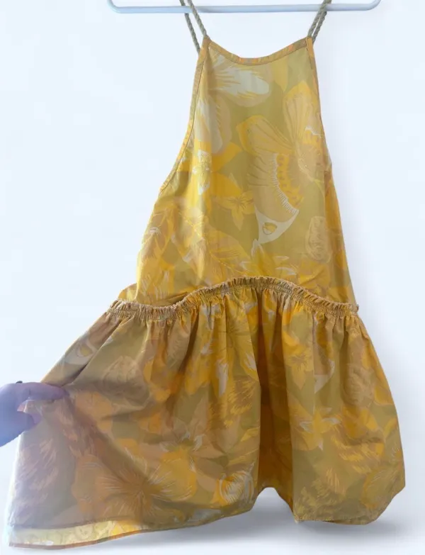 Free People Deserted Island Mini Dress Yellow Combo XS - Image 4