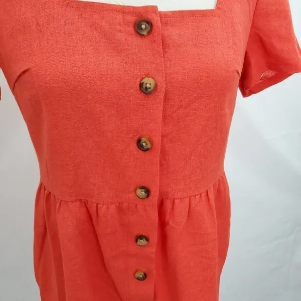 Urban Outfitters - Urban Renewal Remnants Linen‎ Button-Front Romper (NWT) - Image 6