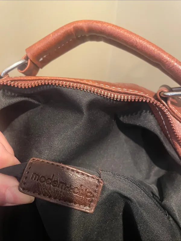 Brown Faux Leather Backpack Handbag never used - Image 4
