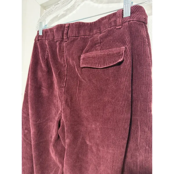 Old Navy Women Burgundy Corduroy High Waisted Wide Leg Pants Maroon Pants 10 - Image 5
