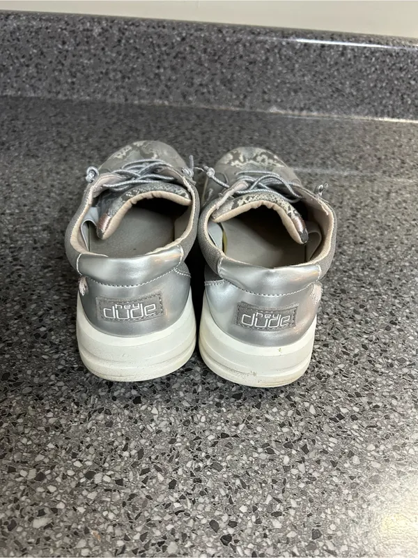 Hey Dude Gray Sneakers with Snake-Print Accents - Image 4