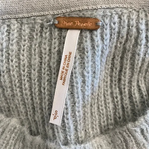Free People‎ Autumn Sky Cloud Combo Striped Sweater Womens Size S Green Cream - Image 2
