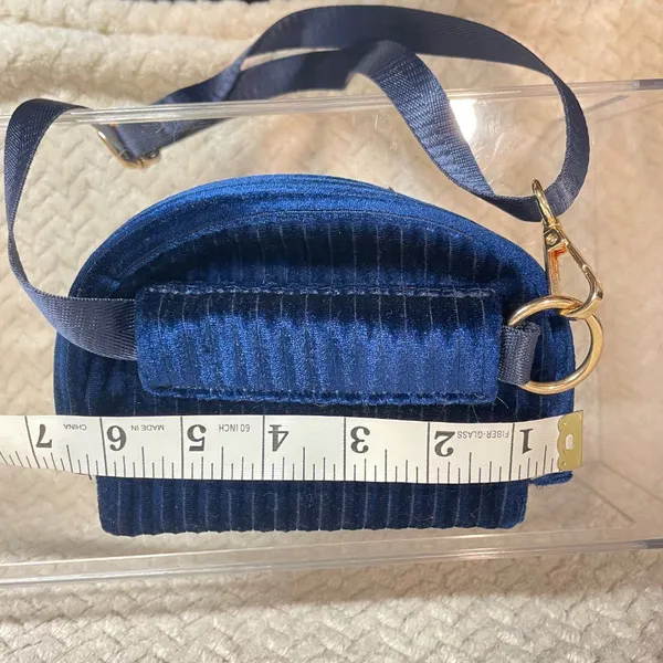 Fable England Navy Velvet Waist Bag Gold Bee Emblem Minimalist‎ Cottagecore Twee - Image 5