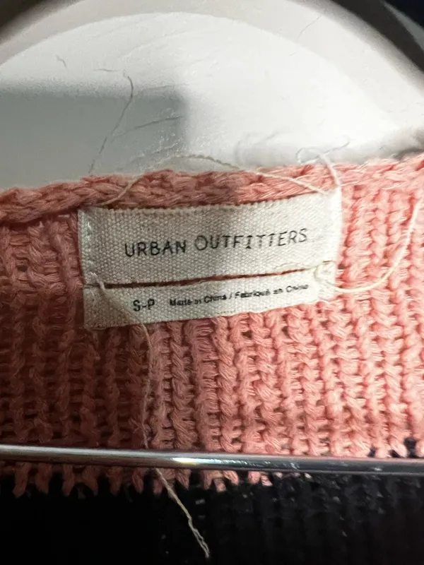 Urban Outfitters Beau Boat neck Striped Colorblock‎ Knit Textured Ballon Sleeve Crop Sweater - Image 8