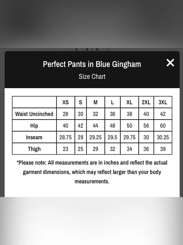 Sonderhaus Perfect Pants Blue & White Gingham Relaxed Fit Cotton Pants Size XS - Image 13