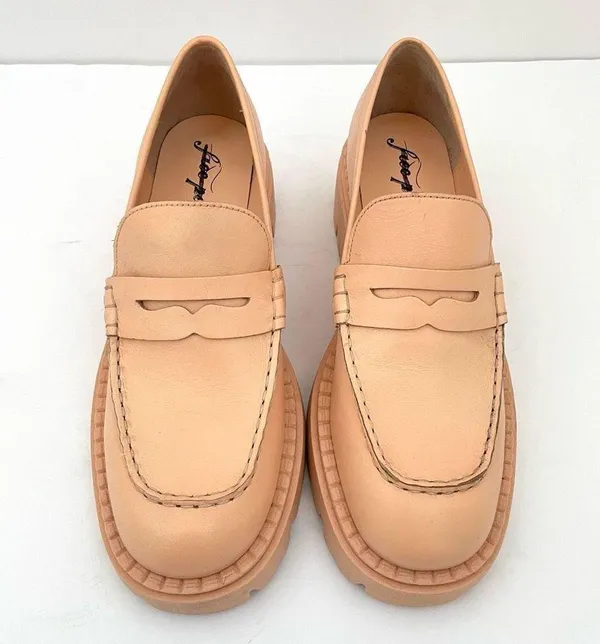 Free People Lyra Chunky Lug Sole Leather Loafer Women’s 38.5 (US 8) - Image 4
