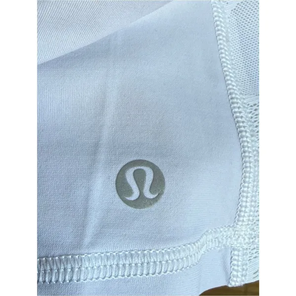 Lululemon Goal Crusher Tank w/ Patterned Mesh Back, Size 4, White, VGUC - Image 6